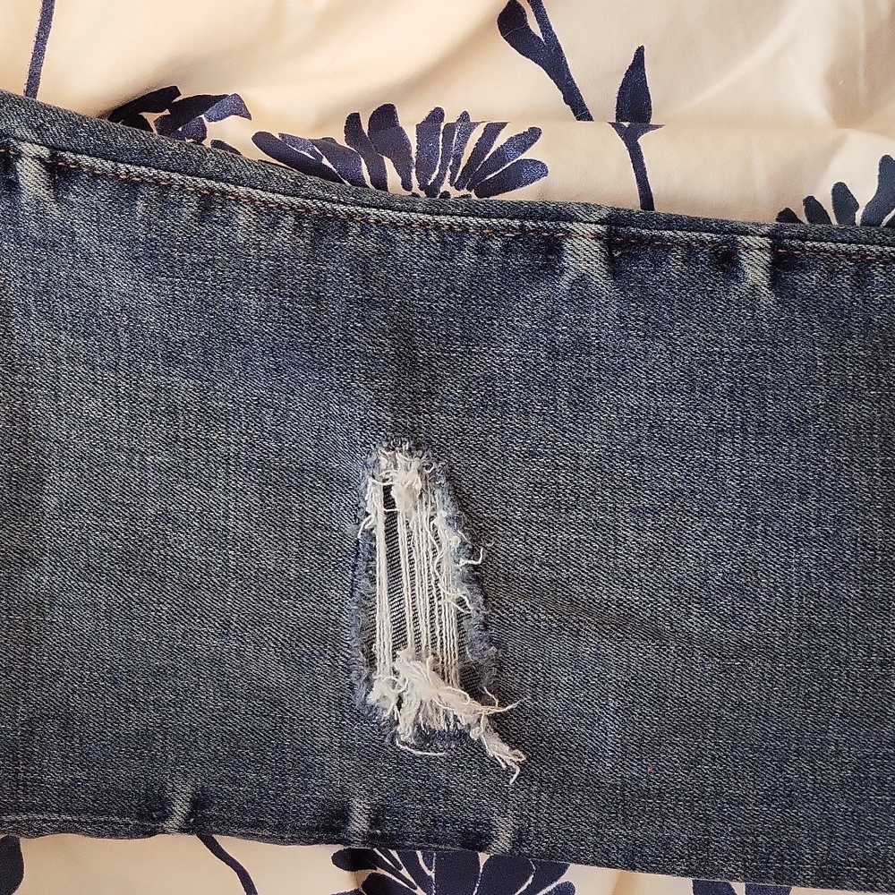 J CREW Stylish Blue Distressed Maternity Skinny Jeans - Picture 4 of 5